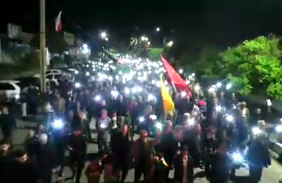 تصویری فوق‌العاده از عظمت راهپیمایی امشب قیروکارزینی ها در شهر قیر