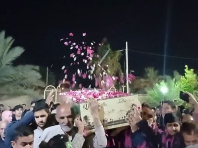 استقبال پرشور مردم شهر کارزین از پیکر مطهر شهید گمنام