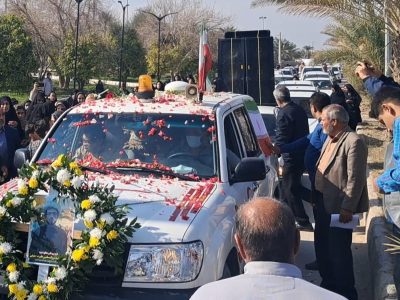 فیلم/ کاروان خودرویی تشییع شهید امنیت علیرضا حقیقی