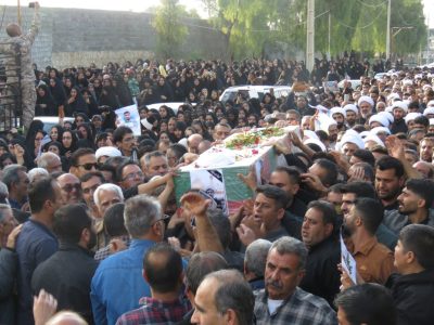 فیلم/ تشییع پیکر شهید امنیت علیرضا حقیقی در مبارک آباد قیروکارزین